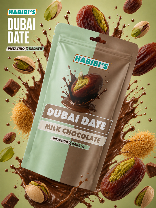Habibi’s Dubai Dattel-Milchschokolade Pistazie & Kadayif 100g