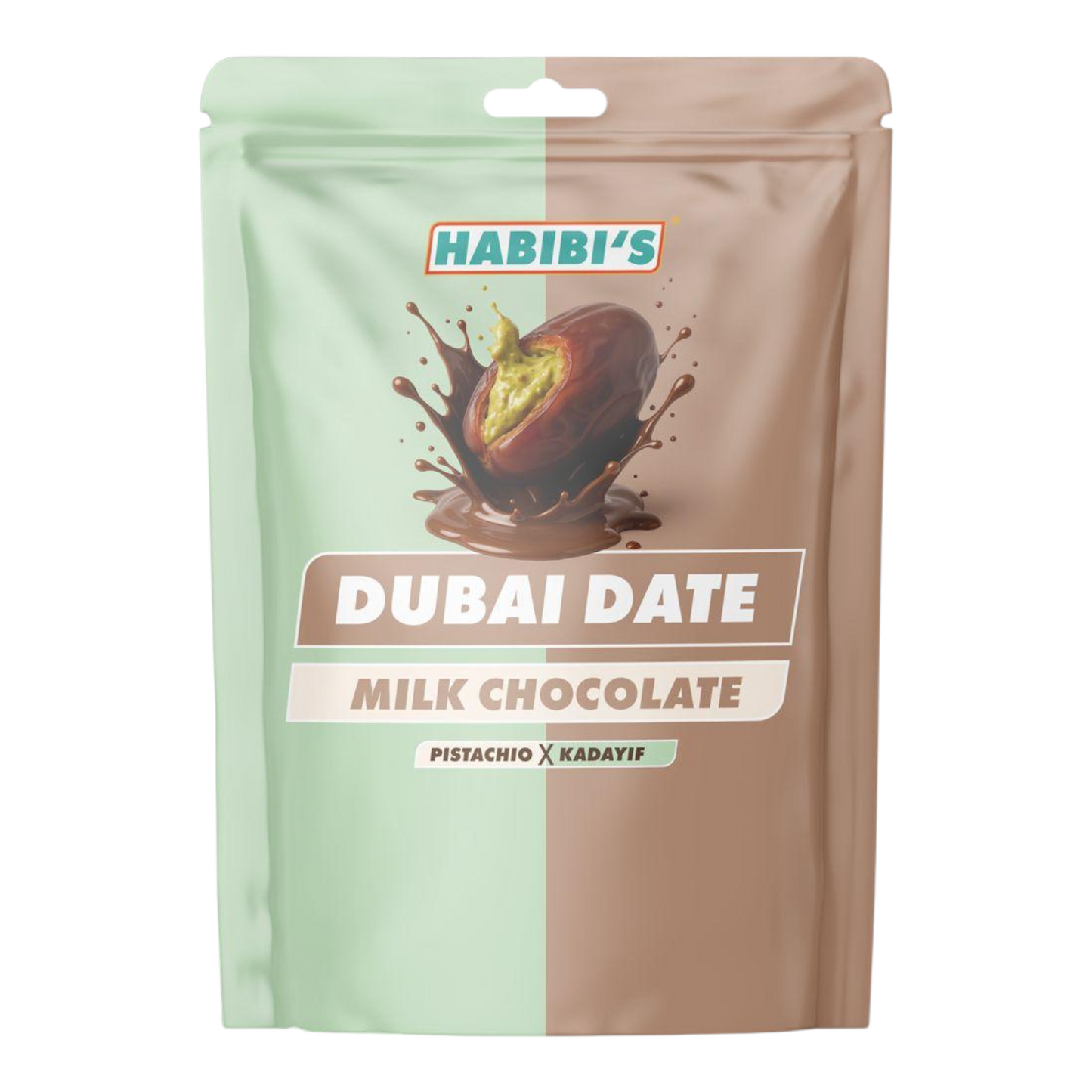 Habibi’s Dubai Dadels Melkchocolade Pistache & Kadayif 100g