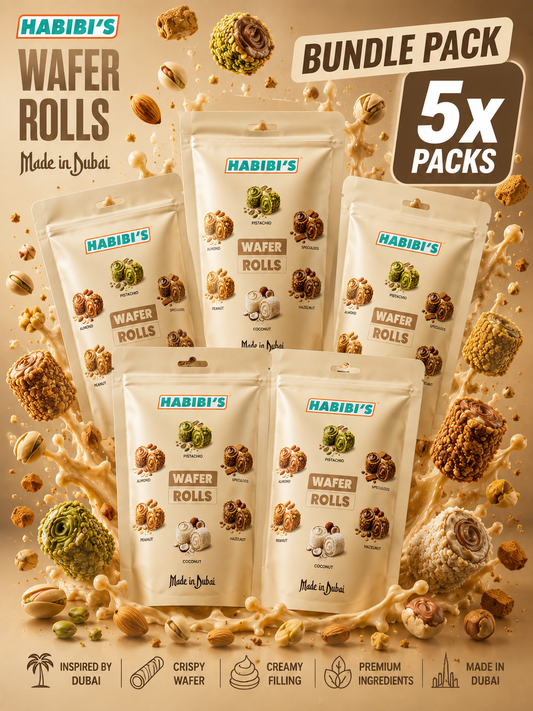 5x Habibi’s Wafer Rolls Mix 100g (Bundle)