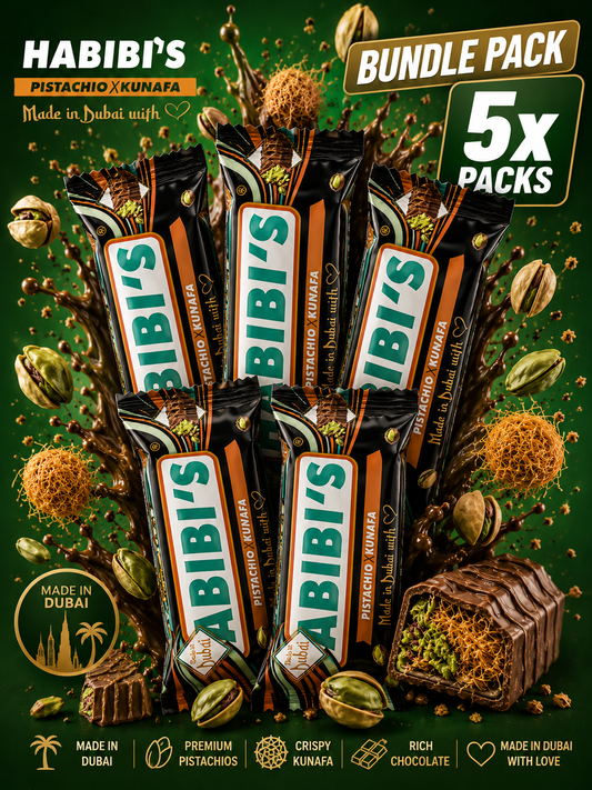 5x Habibi’s Dubai Bar Milk Chocolate 40g (Bundle)